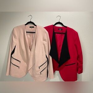 Nine West Blazer Set - Light Pink and Red with Black Accents